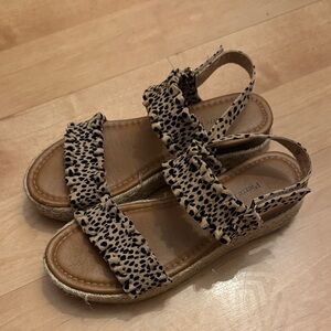 Pierre Dumas Animal Print Wedge Sandals